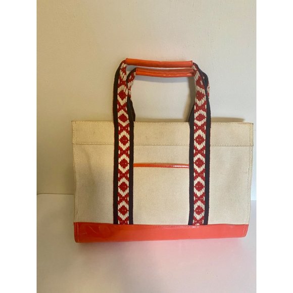 Tory Burch Patent Leather Canvas Tote Bag - Picture 14 of 16